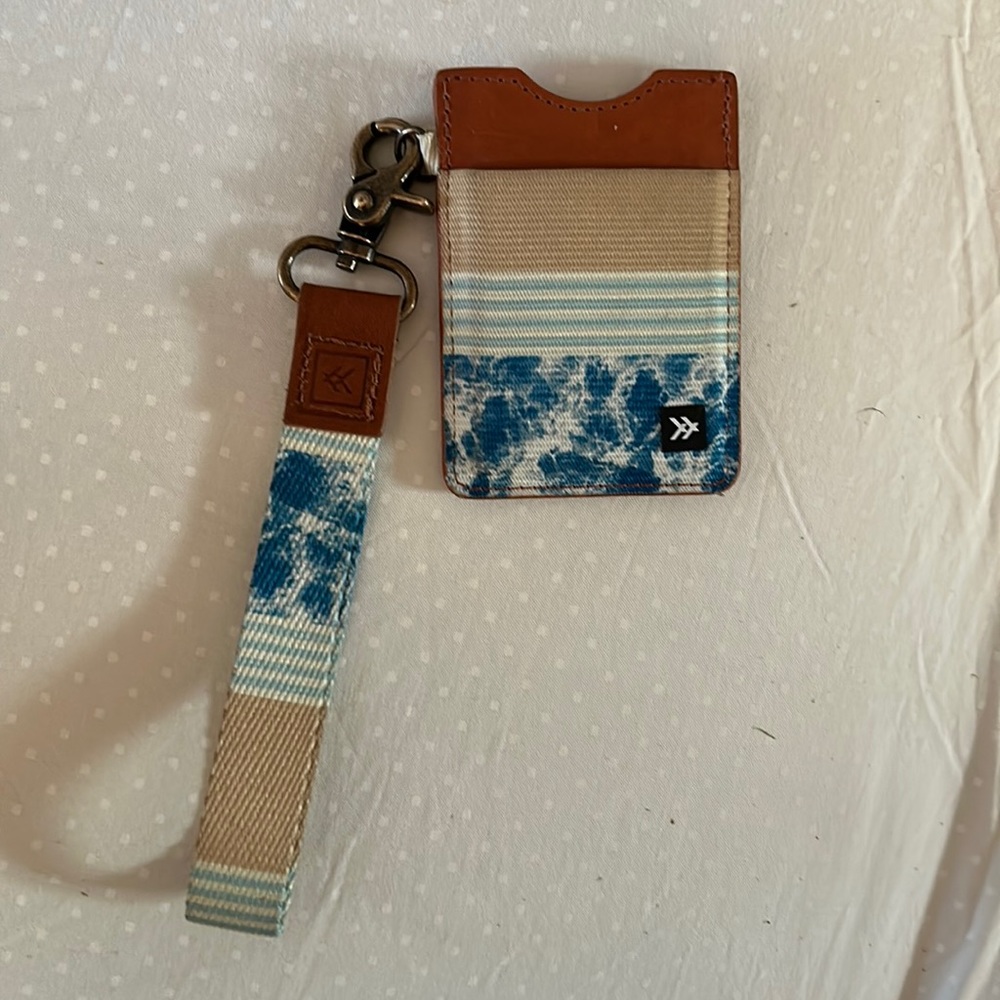 Thread wallet and small lanyard - ocean scene